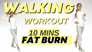 Walk at Home  10Minute Walking Workout  Ab Focused and Fat Burning  Knee Friendly  No Jumping [upl. by Willdon778]