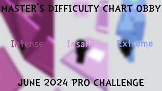 MDCO Masters Difficulty Chart Obby  June 2024 Pro Challenge [upl. by Kcirrem]