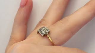 Circa 1900s Rose Cut Three Row Diamond Band Ring [upl. by Atiuqad]