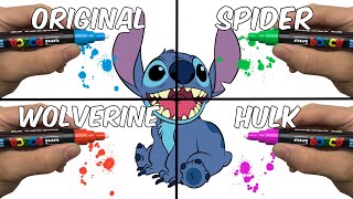 One Drawing  But 4 Different Styles posca drawing liloandstitch [upl. by Eerual]