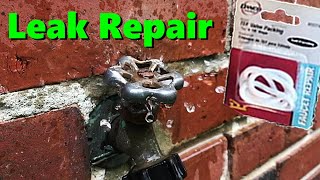 Outdoor SPIGOT LEAKING From the Handle fix w Valve Packing Rope [upl. by Chung]