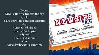 Seize the Day Part 1 LyricsNewsies Jr [upl. by Eadmund511]