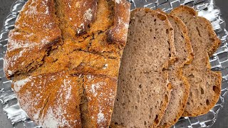 Schnelles Brot ohne Kneten 👩🏼‍🍳🌺 Einfaches Vollkornbrot Weizenbrot backen einfach und schnell [upl. by Einnhoj]