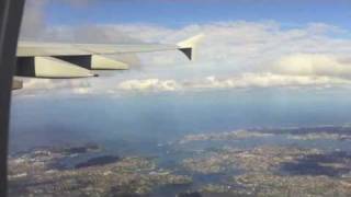 Qantas A380 Sydney Takeoff  Full Harbour View [upl. by Ardua]