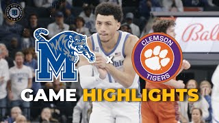 Memphis Basketball Memphis vs Clemson Highlights [upl. by Bondie]