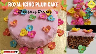 Royal icing Plum Cake  Plum Cake With Hard Icing  Traditional Xmas cake icing  Christmas recipes [upl. by Amalia813]