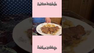 Svinjski kotleti u umaku od kopra prilog njoke food cooking recipe [upl. by Nylodnew]