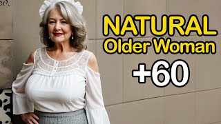 Natural Old Woman Over 60 Vintage Outfits💖 Attractive And Classy Dressed [upl. by Adnelg157]