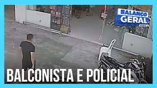 Balconista é agredido e humilhado por policial à paisana [upl. by Annoj]