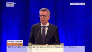 BKAHerbsttagung Thomas de Maizière zum internationalen Terrorismus am 18112015 [upl. by Oralie]