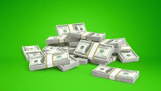 Dollar Money stacks falling green screen [upl. by Githens]