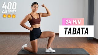 24 MIN TABATA HIIT Workout  Max Fat Burn Full Body No Equipment [upl. by Peih]