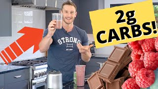 Chocolate Raspberry Keto Smoothie Recipe 2g Net Carbs per Serving [upl. by Stanislas]