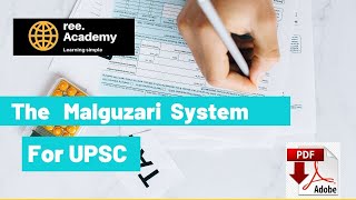 Malguzari system  class 8th NCERT  For UPSC CSE  land revenue system [upl. by Ranita]