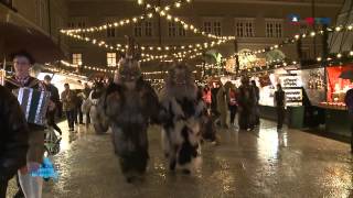 Perchtenlauf Salzburger Christkindlmarkt wwwrtssalzburgat [upl. by Annalise]