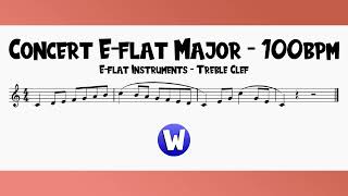 Concert Eflat Major Scale Alto Saxophone or Baritone Saxophone  70120bpm [upl. by Nolana482]