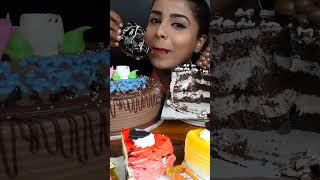 Birthday Special Chocolate CakeTruffleDonutPineapple Vanilla ice cream Cake ASMR Eating Mukbang [upl. by Kamat]