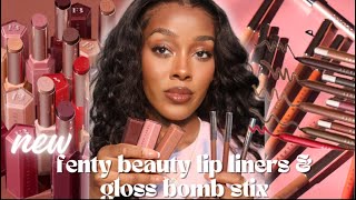 NEW Fenty Lip Liners and Gloss Bomb Stix  So CREAMY [upl. by Ahsekan]