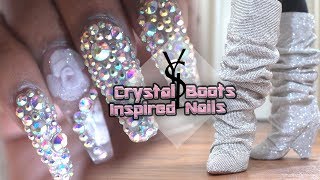 Acrylic Nails Tutorial  How To Encapsulated Nails with Nail Forms  Extreme Bling Nails [upl. by Mudenihc730]