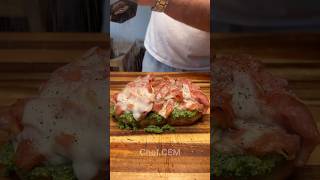 Mortadella provolone sundried tomato amp pistachio pesto 🥪asmrshorts food asmr [upl. by Aviv]