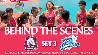 Creamline vs Akari Set 3 PVL2NDAFC Nov 30 2023 BTS [upl. by Limak]