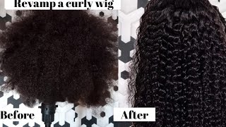 How to revamp a wig How to revamp curly wig [upl. by Hanej]