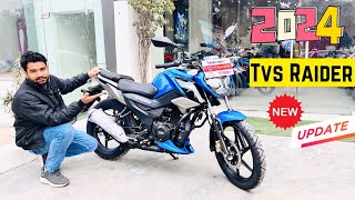 New Launch 2024 Tvs Raider 125 Blue 🔵 Colour with 5 Inch TFT Display Bluetooth Edition Detail Review [upl. by Eilzel]