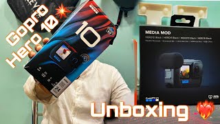 Unboxing of my first action camera ❤️‍🔥 GOPRO HERO 10 [upl. by Costin59]