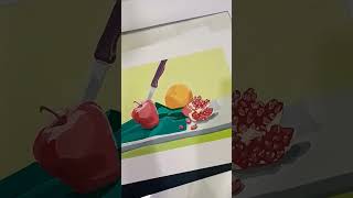 🧡🧡art gouaches drawing painting گواش [upl. by Desi213]