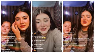 Areeka haq live with her little cute sister on Instagram part 1 AREEKA haq  Areeka haq sister [upl. by Shandeigh883]