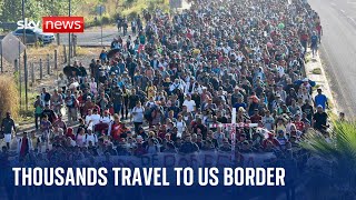 United States 8000 migrants travel to southern border as election looms [upl. by Htebasile]