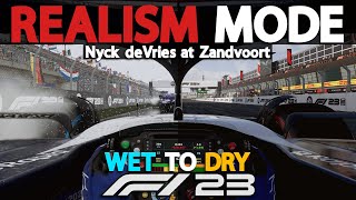 F1 23 REALISM MODE  NYCK DE VRIES AT ZANDVOORT NO HUD  COCKPIT  100 RACE  TRACKIR [upl. by Itsym]