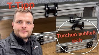 Camper Kofferanhänger Tür herstellen aus Aluprofilen 30x30 Nut 8 im Tomplan TFS360  TreblaTube [upl. by Wenonah]