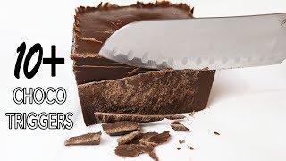 ASMR 10 CHOCOLATE TRIGGERS  The Sound of a Chocolate Cut NO TALKING [upl. by Ynattir]