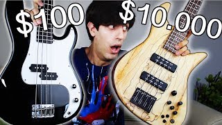 100 Bass Guitar Vs 10000 Bass Guitar [upl. by Ettenel121]