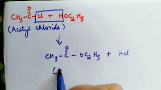 Reaction of Acetyl chloride with ethyl alcohol to give Ethyl acetate Organic Chemistry [upl. by Ara546]