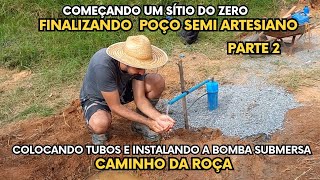 instalando bomba e tubos no poço semi artesiano  bomba caneta  água poço  poço semi artesiano 2 [upl. by Atterys]