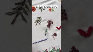 Leaves Embroidery diy embroidery embroiderydesign embroiderytutorial embroiderystitches [upl. by Hsur]