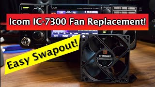 Replace your Icom IC7300 Noisy Fan  Quiet Noctua NFA8 PWM Chromax Fan  Quick and Easy Swap out [upl. by Marcille]