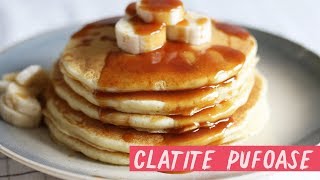 Reteta simpla de clatite americane  Pancakes cu caramel sarat amp banane [upl. by Allisurd]