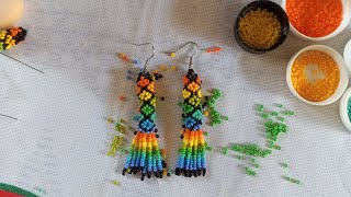 aretes tubulares de mostacilla de colores 🌈 [upl. by Fablan]