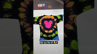 Rate this TieDye from 11000 🌈😍 diy tiedye artwork youtubeartist tutorial rainbow mickey [upl. by Yenobe]