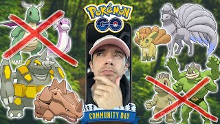 BEST COMMUNITY DAY POKÉMON TO VOTE FOR Rhyhorn Vulpix Machop Dratini Community Day [upl. by Baptlsta824]