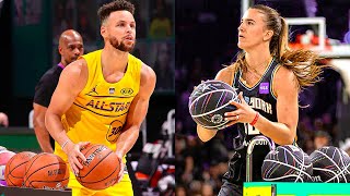 Steph Curry ThreePoint Contest Preview ⭐ Steph vs Sabrina 2024 [upl. by Farrah698]