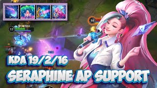 19 KILL SUPPORT CARRY KDA SERAPHINE  WILD RIFT BUILD  RUNES [upl. by Eziechiele]