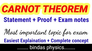 carnot theorem bsc 2nd year  carnot theorem thermodynamics  carnot theorem  bindas physics [upl. by Anna]