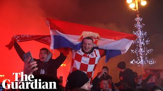 Small but very proud Croatia fans light up Zagreb after third place in World Cup [upl. by Yaron]