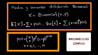 Valor esperado y varianza distribución Binomial  Función generadora de momentos [upl. by Bonita]