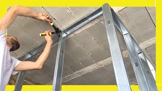 🔥 Drywall partition ▶︎ How to Build a metal framed wall 70mm profiles PLADUR [upl. by Nalad]