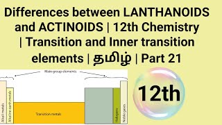 Differences between LANTHANOIDS and ACTINOIDS  12th Chemistry தமிழ்  Part 21 [upl. by Aimac676]